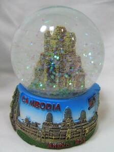 新品　世界遺産 アンコールワット カンボジア BIG スノードーム　仏教　青　CAMBODIA Angkor Wat 