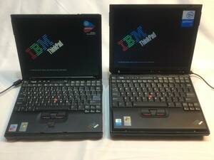 ♪ジャンク 2台セット ThinkPad X31 X41 ベース付 起動確認のみ IBM