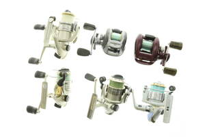 VMPD6-34-78 DAIWA ダイワ SHIMANO シマノ リール 1500iA SPRINTER HG 2000 ULTEGRA 2500 3000 等 6点セット 保存袋付き 中古