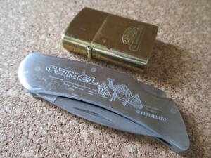 ナイフ＋オイルライター『ZIPPO社製 CAMEL knife 1994 RJRTC ＋ CAMEL TROPHY Oil lighter』ZIPPO型 ジッポ－タイプ 廃版激レア 難あり