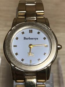 【ユ】Burberrys バーバリーズ 5421-H11402 GP×SS ホワイト文字盤 クオーツ レディース腕時計