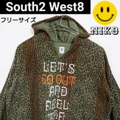South2 West8 メンズ レオパード柄 プリント メキシカンパーカー