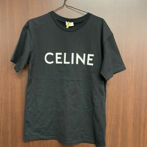 極美品 CELINE セリーヌ レディース ロゴ Tシャツ XXS ブラック 2023年購入 オーバーサイズ カットソー