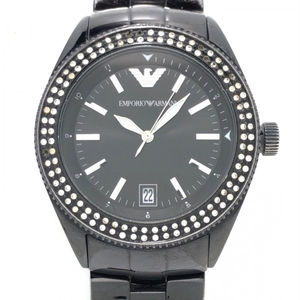 EMPORIOARMANI(アルマーニ) 腕時計 - AR-5763 メンズ ラインストーンベゼル 黒