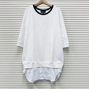 【美品】3.1 Phillip Lim レイヤートップ ホワイト XL 国内正規 / フィリップリム シャツ Tシャツ スウェットシャツ