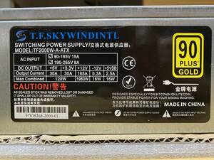 【新品】[送料無料]。2000W。T.F.SKYWINDINTL-マイニングマシン用ＰＣ電源T.F.2000W-A-ATX (番号2)