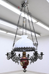 MN224 大型 アンティーク レトロ 作り良い シャンデリア アイアン 金属製 陶器 天吊照明