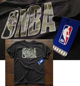 【既決USA】NBA BASKETBALL ★ バスケットボール@完売胸元【NBA】迷彩柄ロゴ入半袖Tシャツ【NBA Graphic Camo Logo T-Shirt】 黒@@@M