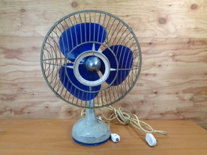 ★格安売切★激レア 昭和レトロ 三菱 扇風機 30cm 標準扇 D-12NB A.C.ELECTRIC FAN コバルト Mitsubishi Electric アンティーク レトロ家電