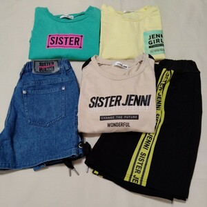 +SR38 まとめ 5枚 福袋 セット SISTAR JENNI ジェニー 女子 女の子 150 半袖 Tシャツ ワンピース ショートパンツ