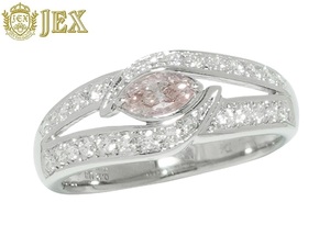 Pink Diamond Pt900ピンク/カラーレスダイヤリング NO.304673