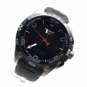 TISSOT ティソ 腕時計 T121.420.47.051.00 T-タッチ コネクト ソーラー 黒文字盤 3針 アナデジ セラミック チタン メンズ 管理RY23004991