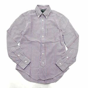 【美品】GITMAN VINTAGE for SHIPS ギットマン ヴィンテージ シップス 別注 トリコロール シアサッカー ボタンダウンシャツ 14H/長袖シャツ