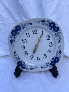 ◆未使用　新品◆昭和レトロ リズム時計　CITIZEN 陶器　置時計　皿時計◆B-906