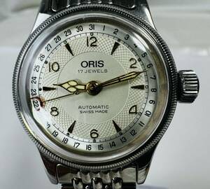 ◇ ORIS オリス ポインターデイト ビッグクラウン コンビ 574 自動巻 スケルトン メンズ腕時計 /263557/416-35