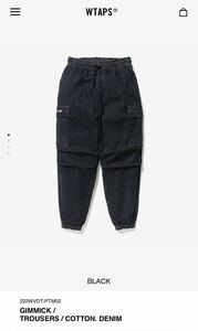 売切WTAPS 22AW発売 GIMMICK/TROUSERS/COTTON.DENIM BLACK 黒 M 付属完備 ダブルタップス デニム ギミック MILTミルト24SS DESCENDANT