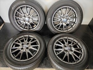 ◆M-258◆175/65R15 ヨコハマ BIu Earth 22年製 中古社外ホイール付き夏スタイヤ4本セット アクア ヴィッツ フィットなど