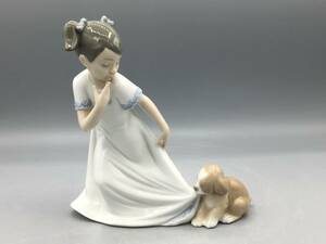 リヤドロ ナオ 陶器人形 犬 少女 女の子 1434 フィギュリン スペイン製 陶器 置物 リアドロ