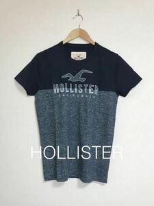 【新品】 HOLLISTER ホリスター スプリットロゴ グラフィック Tシャツ ビッグロゴ トップス サイズS 半袖 175/92A ヘザーグレー 631445938