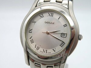 1円◆稼働◆ グッチ 5500M シルバー クオーツ ユニセックス 腕時計 M18105