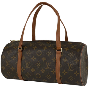 ルイ・ヴィトン Louis Vuitton パピヨン 30 バレルバッグ 筒型 旧旧型 ハンドバッグ モノグラム ブラウン M51365 レディース 【中古】