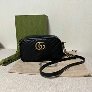 新品同様品 極美品 GUCCI GGマーモント クロスボディショルダー ミニバック シリアルNoあり