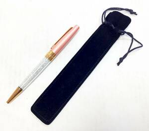 現状書きOK SWAROVSKI ボールペン 保管袋付き ピンク系 キラキラ 文房具 筆記用具 事務用品 SWAROVSKI