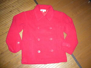 640-77♂♀：新品　子供服　VANmini バンミニ　ベルソンジャパン時期製造　色.赤　サイズ.120　Pコート　マリン　VANjac