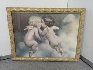 M889 新34 現状品　天使の額絵　ANGEL　エンジェルの額絵　キューピッド　絵画　アンティーク風　クラシック　エンゼルの額絵　2/20