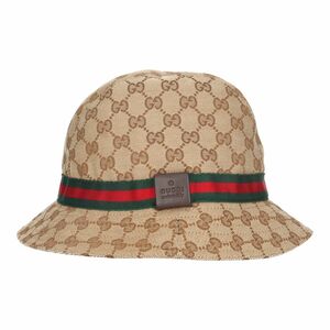 【中古】 GUCCI グッチ GGキャンバス シェリーライン バケットハット M 200036 ベージュ ブラウン 総柄 帽子 23027209 RS