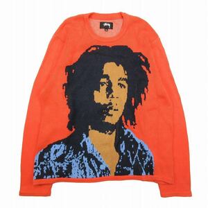 ステューシー STUSSY Bob Marley Sweater ボブマーリー セーター 長袖 ロゴ コットン ニット ジャガード プルオーバー クルーネック 丸首