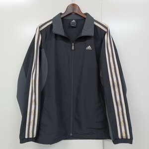  345 adidas アディダス フルジップ ナイロンジャケット ジャンパー ブルゾン 黒 グレー 白 アウター スポーツ アウトドア レジャー XL