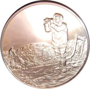 6 グリーンランド探検 エスキモー ヨルゲン・ブロンランド 生誕100年公式記念 コレクション 国際郵便 限定版 純銀製 アートメダル コイン