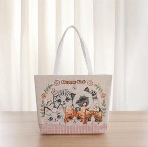バッグ かばん トートバッグ キャンバスバッグ 可愛い猫 ショッピングバッグ 猫 子猫