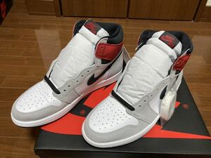 ナイキ エアジョーダン 1 ハイ OG ライトスモークグレー 28.0cm SNKRS購入品 NIKE AIR JORDAN 1 HIGH OG スニーカー　AJ1 納品書付き