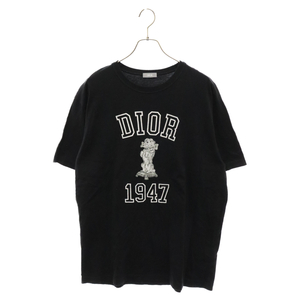 DIOR ディオール 24SS ロゴ刺繍 半袖Tシャツ カットソー ブラック 483J635A0817