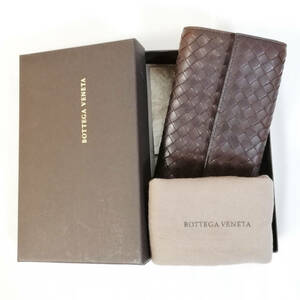 【美品級】Bottega Veneta（ボッテガ・ヴェネタ）　二つ折財布　イントレチャートレザー　長財布　レディース　男女兼用【送料無料】000