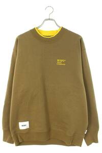 ダブルタップス WTAPS 23AW WIDE NECK 01 / SWEATER / COTTON. FORTLESS 232ATDT-CSM28 サイズ:2 ロゴ裏起毛スウェット 中古 BS99