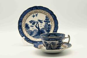 0341-1　西洋陶磁器　トリオ　A.G.H.J Wilton Pottery　Real Chinese Willow　1923-1934　チャイニーズウイロー　イギリス
