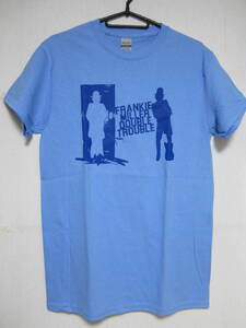 即決★新品ロックＴシャツ★フランキー・ミラー★FRANKIE MILLER★DOUBLE TROUBLE★ライトブルーボディ×ネイビープリント★S/M/Lサイズ