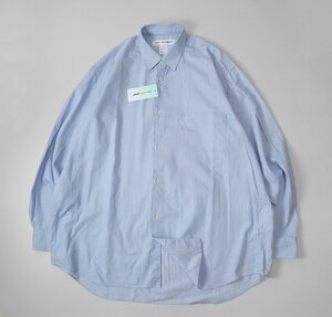 COMME des GARCONS SHIRT ◆ ストライプ 長袖 シャツ オーバーサイズ ブルー Sサイズ コムデギャルソン ◆ K2C