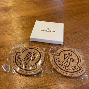 レア 非売品 未使用 MONCLER モンクレール コルク コースター 2枚セット ノベルティ 正規品 箱付き ブランド ダウン 百貨店 モンクレ 18