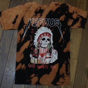 Kanye West Yeezus Tour Tシャツ S Vintage Bleach カニエウエスト イーザス USAツアー インディアン スカル ブリーチ fearofgod raptee
