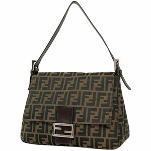 フェンディ FENDI ズッカ柄ショルダーバッグ ハンドバッグ ワンショルダー マンマバゲット キャンバス ブラウン 26325 レディース 【中古】