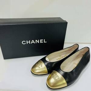 15888/ CHANEL シャネル パンプス ブラック 黒 36.5 靴 ファッション 箱付