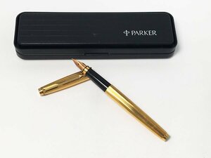 PARKER パーカー 万年筆 ペン先 585 M ゴールドカラー yc PP刻印有 FRANCE ビンテージ 筆記用具 ケース付