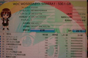 WESTERN DIGITAL WDC WD5003ABYX-50WERA1 500GB HDD 使用 20回 51776時間 フォーマット確認のみ#BB01720