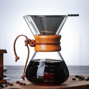 人気推薦 コーヒーポット 大容量 おしゃれ 耐熱 透明 電子レンジ可 400Ml 耐熱ガラス コーヒーサーバー コーヒードリッパー Y028