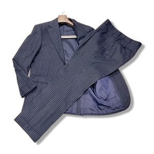 COL コルウ ビスポーク ストライプ柄 3B シングルブレスト スーツ ネイビー メンズ ビジネス 日本製