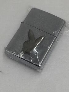 お買い得!新品未開封品!ZIPPO/ジッポー PLAYBOY/プレイボーイ ラビットヘッド メタルパーツ スティール×シルバー 箱付き ウサギロゴ